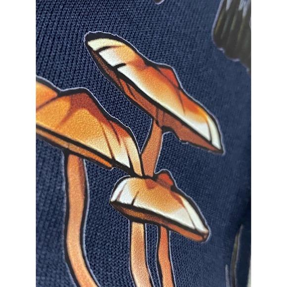 Magic Mushroom LSD Hippy Mens Womens Unisex size XL Blue NWOT Nature Trees - Picture 6 of 11